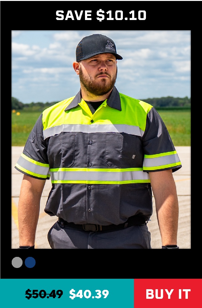 Red Kap Hi-Visibility Colorblock Ripstop Short Sleeve Work Shirt